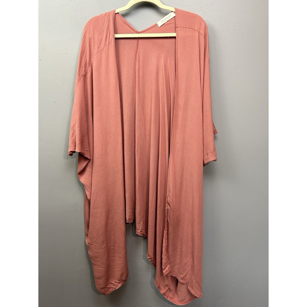 Les Soeurs Kimono Womens Large Mauve Pink Open Front Cardigan 4990S Oversized
